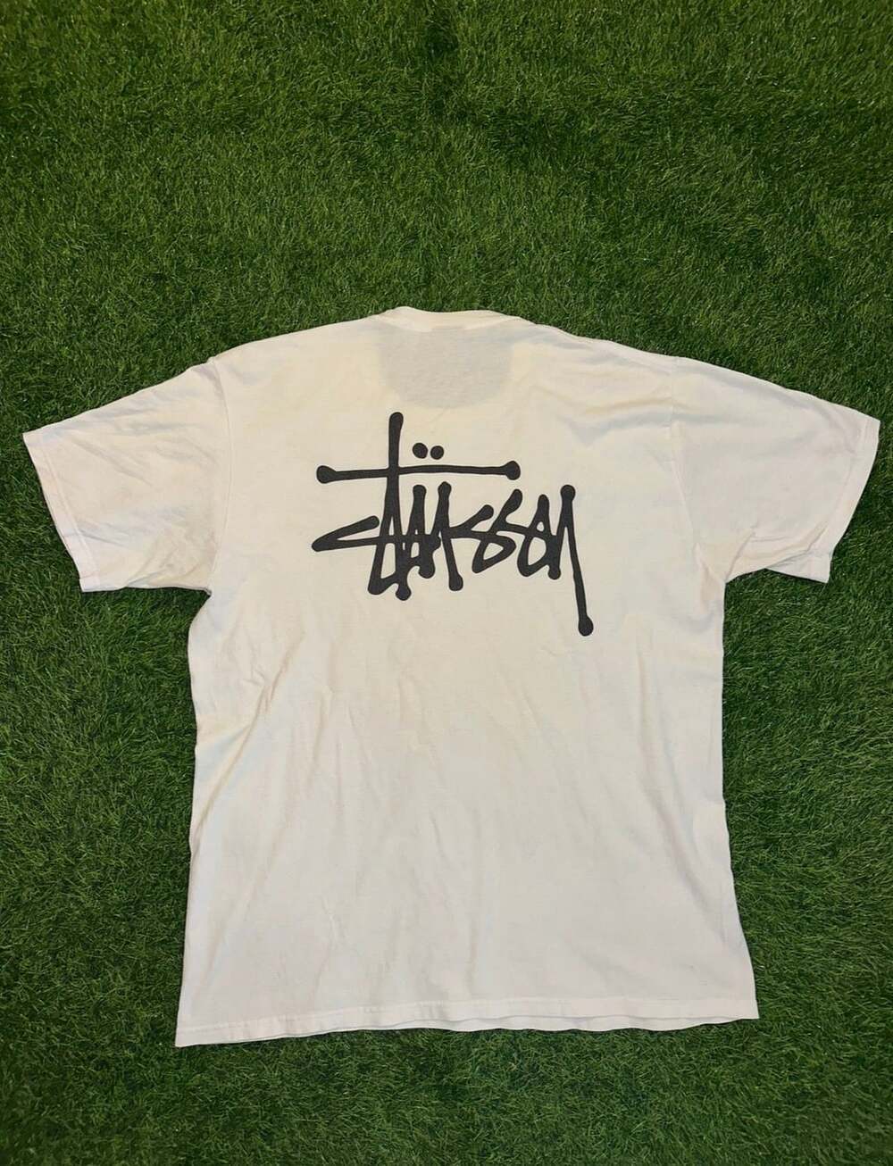Stussy Basic Logo T-Shirt Size L White Short Sleeve
